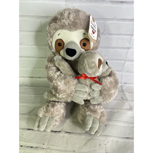 GANZ Mama and Baby Sloth Hugging Holding Plush Stuffed Animal Toy NEW - Picture 1 of 7